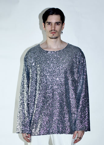 CRUZ 001 - Silver Sequin Shirt / Dress Shirt