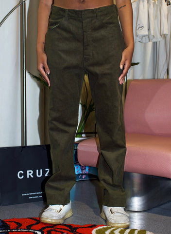 Olive Green Corduroy Trousers