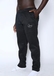 Black Non-Cuffed Sweatpants