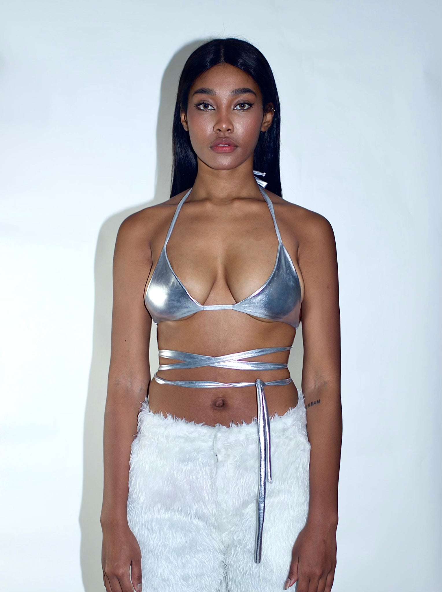 CRUZ 001 - Silver tie-around top