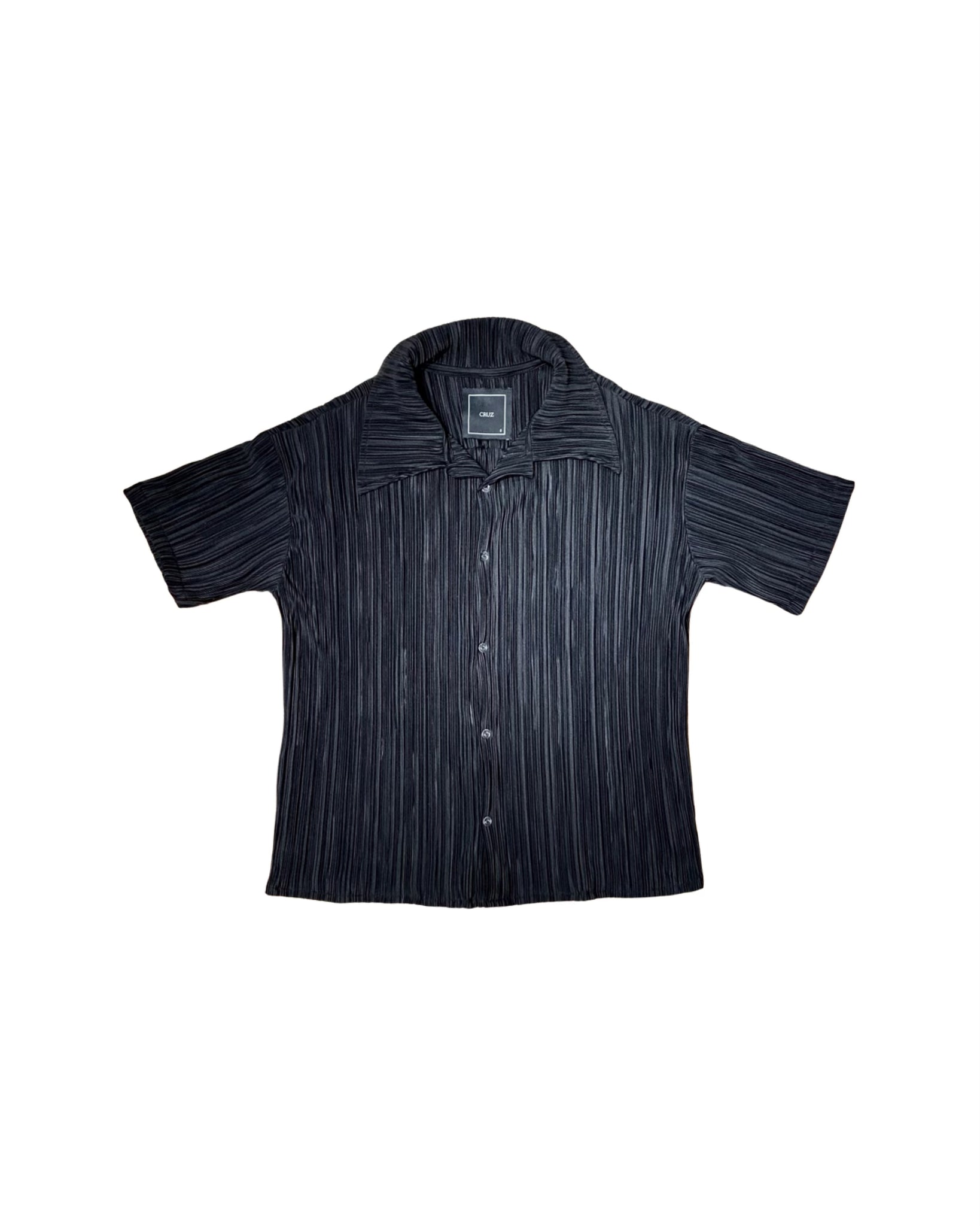 Black Pleated Button down Shirt